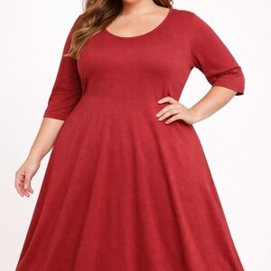 Grace Karin Burgundy Midi Dress